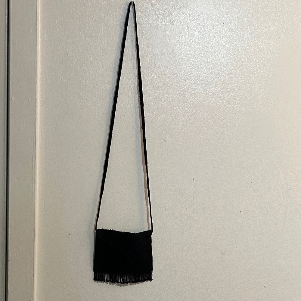 Black Fringe Crossbody Bag
